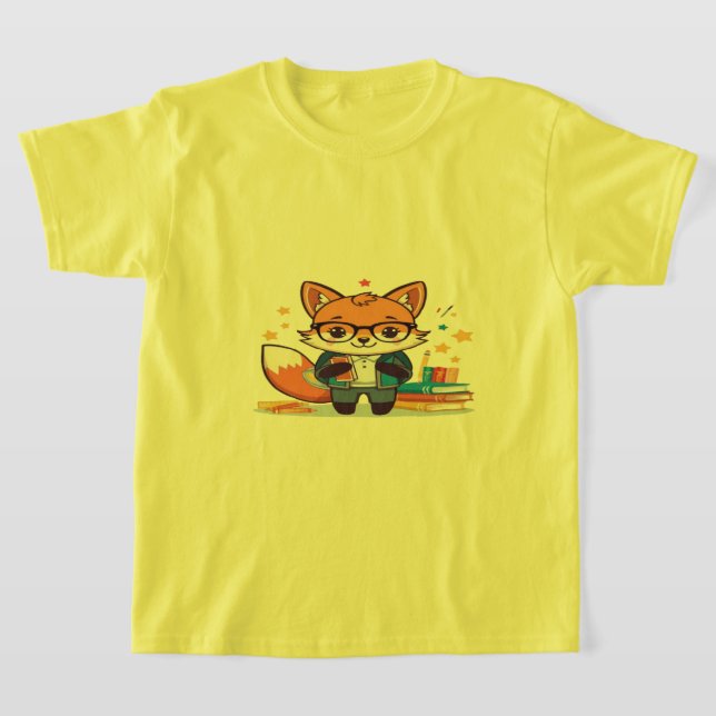 Back to School Fox T-Shirt (Laydown)