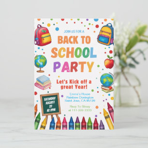 Back to School Fun Classroom Party Invitation