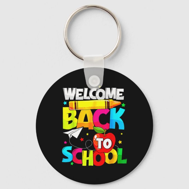 Back To School Fun Student Teacher Love Kid  Key Ring (Front)