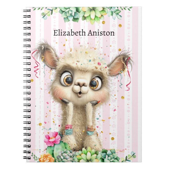 Back-To-School Funny Llama Classic Notebook (Front)