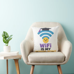 Back to School Funny Student Life WiFi Humour Cushion
