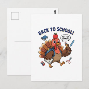 Back to School Funny Turkey Design Postcard