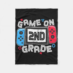 Back To School Game On 2nd Grade Fun Gamer Kids Bo Fleece Blanket