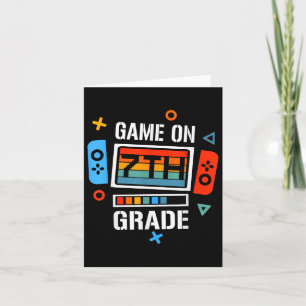 Back To School Game On 7th Grade Funny Gamer Kids  Card