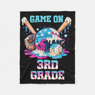 Back To School Game On Third Grade Baseball First Fleece Blanket