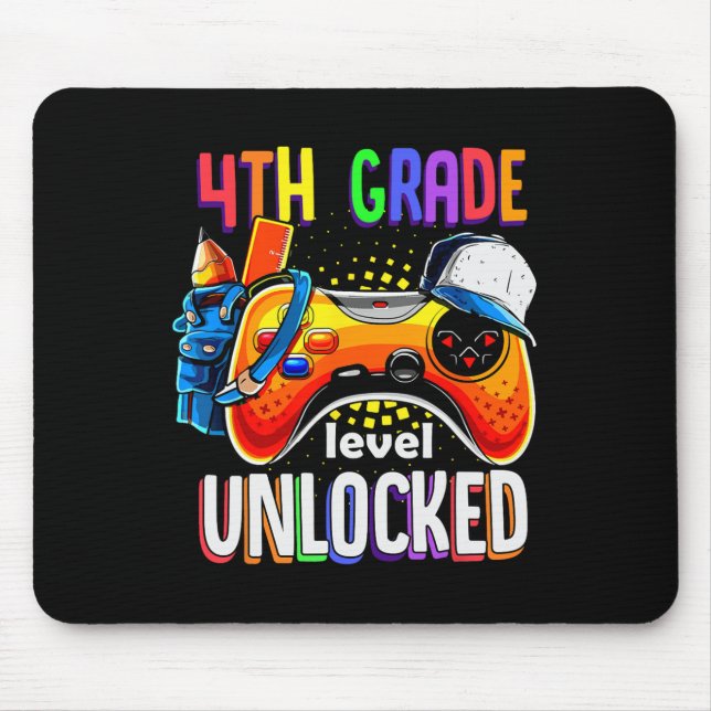 Back To School Gamepad 4th Fourth Grade Level Unlo Mouse Pad (Front)