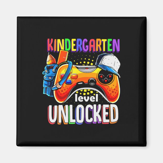 Back To School Gamepad Kindergarten Level Unlocked Magnet (Front)
