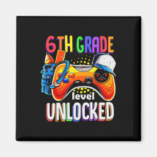 Back To School Gamepad Sixth 6th Grade Level Unloc Magnet