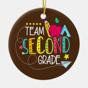 Back To School Gifts Team Second Grade 2nd Ceramic Tree Decoration
