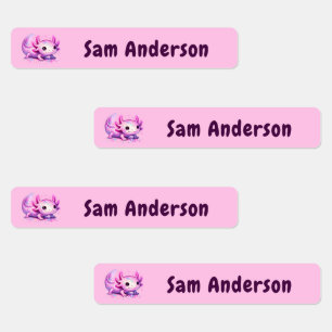 Back to School Girls Pink Axolotl Kids Name