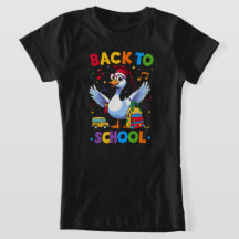 Back to School Goose – Colourful Fun T-Shirt Desig