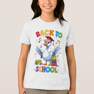 Back to School Goose – Colourful Fun T-Shirt Desig Tri-Blend Shirt