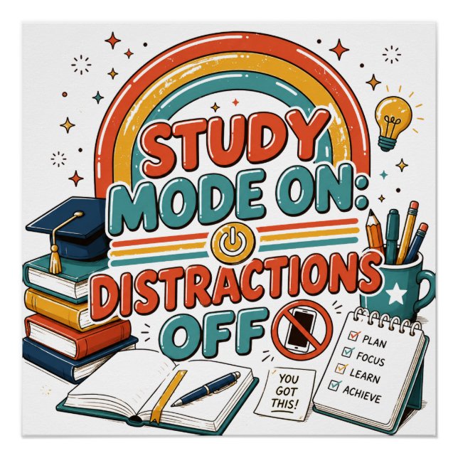 Back to School Graphic College Study Gift,  Poster (Front)