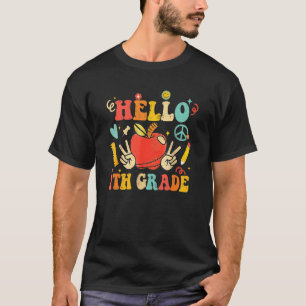 Back To School Groovy Hello 7th Grade Retro T-Shirt