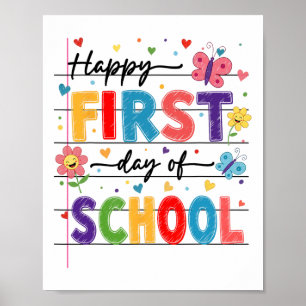 Back To School Happy First Day Of School Boy Girl Poster