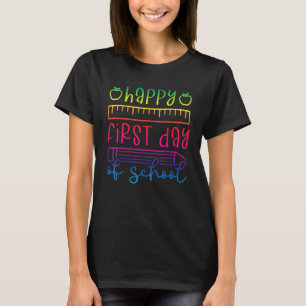 Back To School Happy First Day Of School Cute Rule T-Shirt