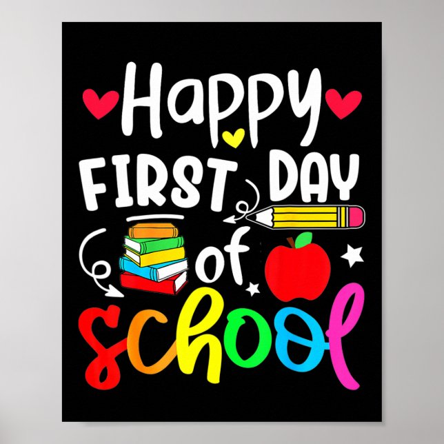 Back To School Happy First Day Of School Student T Poster (Front)