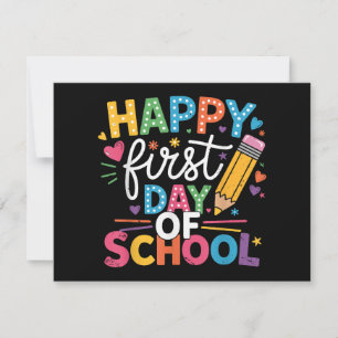 Back To School Happy First Day Of School Teacher B Invitation