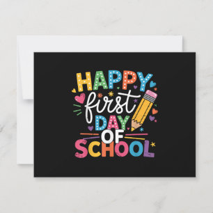 Back To School Happy First Day Of School Teacher B RSVP Card
