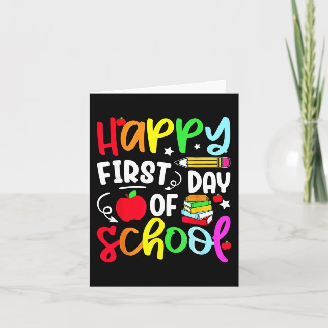 Back To School Happy First Day Of School Teacher S Card (Front)