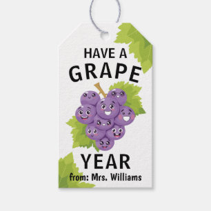 Back to School Have a Great Year Cute Fun Grape Gift Tags
