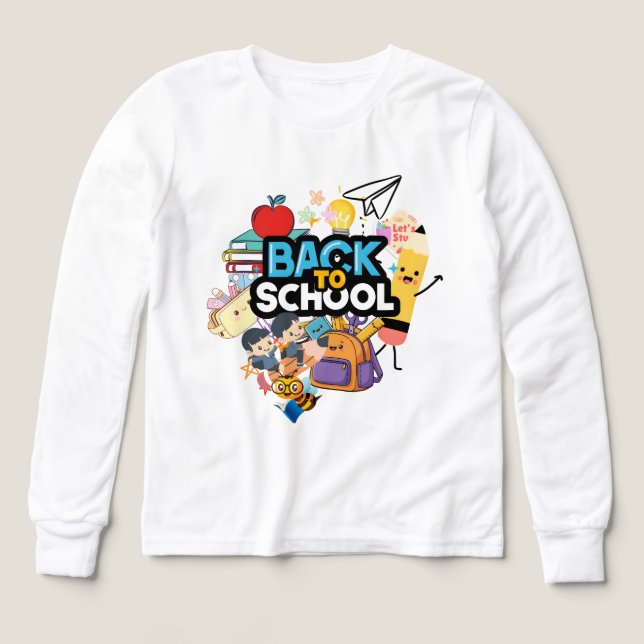 Back to School Heart Shaped School Supplies Collag (Design Front)