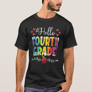 Back To School Hello 4th Grade Girls Boys Teacher  T-Shirt