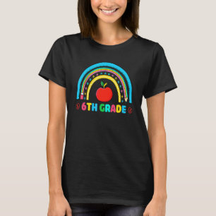 Back To School Hello 6th Grade Boho Rainbow Teache T-Shirt