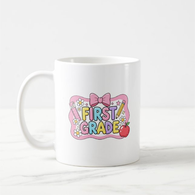 Back To School Hello First Grade Team 1st Grade Coffee Mug (Left)