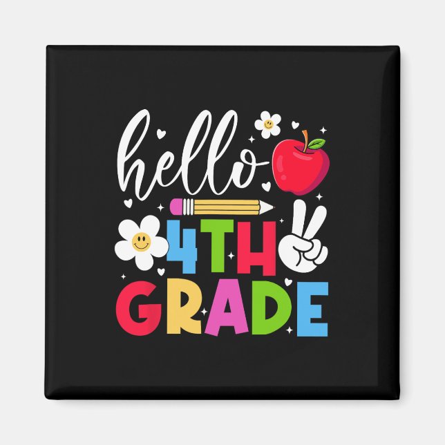 Back To School Hello Fourth Grade Team 4th Grade B Magnet (Front)