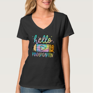 Back To School Hello Kindergarten Leopard Pencil K T-Shirt