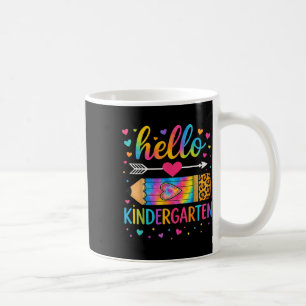 Back To School Hello Kindergarten Leopard Tie Dye Coffee Mug