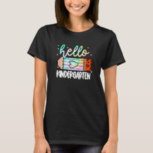 Back To School Hello Kindergarten Leopard Tie Dye  T-Shirt