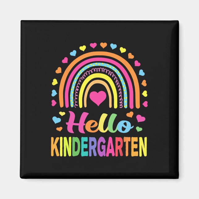 Back to School Hello Kindergarten Squad Teachers W Magnet (Front)