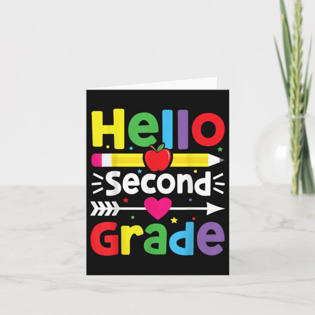 Back To School Hello Second Grade Team 2nd Grade B Card (Front)