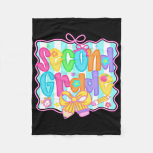 Back To School Hello Second Grade Team 2nd Grade B Fleece Blanket