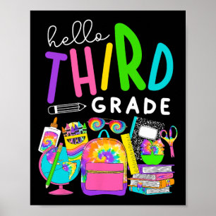 Back To School Hello Third 3rd Grade For Kids Teac Poster
