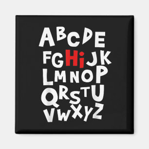 Back To School Hi Alphabet Letters For Women Men Magnet