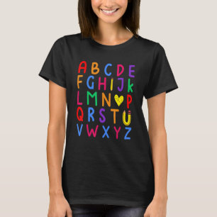 Back To School Hi Alphabet Letters Teachers Boys G T-Shirt