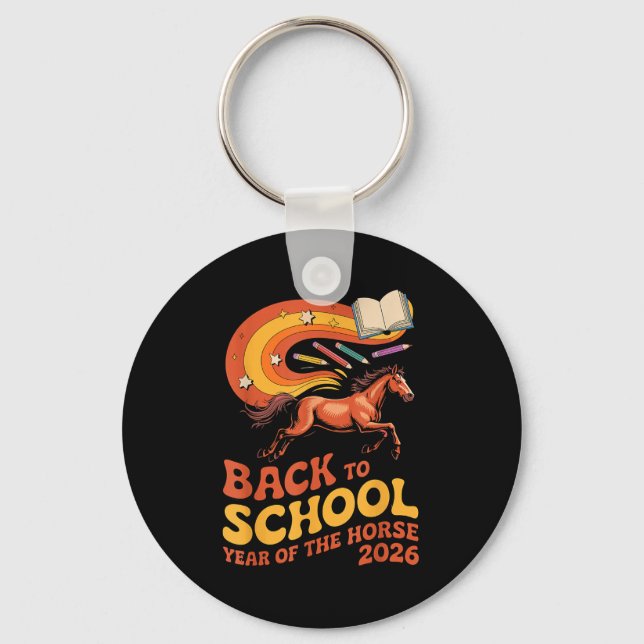 Back To School Horse 2026 Energy Learning Success  Key Ring (Front)