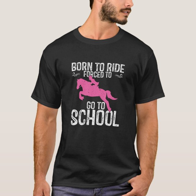 Back To School Horseback Riding Girl Horse T-Shirt (Front)