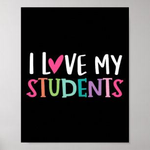 Back To School I love My Students Teachers Women B Poster