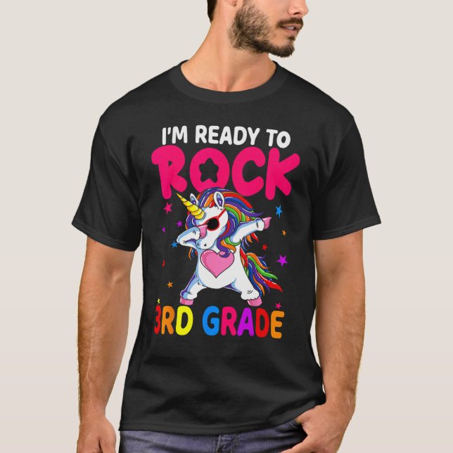 Back To School I m Ready To Rock 3rd Grade Dabbing T-Shirt (Front)