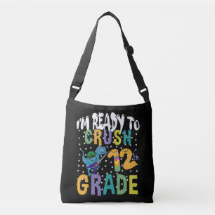 Back To School I'm Ready To Crush 12th Grade Dino Crossbody Bag