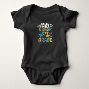 Back To School I'm Ready To Crush 2nd Grade Dino Baby Bodysuit