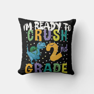Back To School I'm Ready To Crush 2nd Grade Dino Cushion