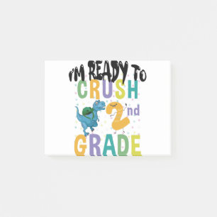 Back To School I'm Ready To Crush 2nd Grade Dino Post-it Notes