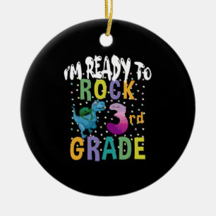 Back To School I'm Ready To Crush 3rd Grade Dino Ceramic Tree Decoration