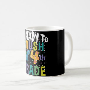 Back To School I'm Ready To Crush 4th Grade Dino Coffee Mug