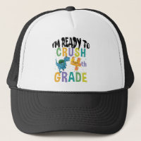 Back To School I'm Ready To Crush 4th Grade Dino